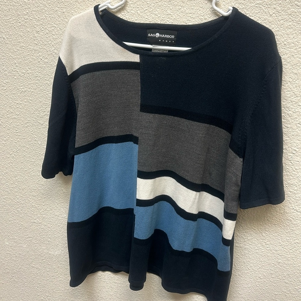Sag Harbor Woman 2Xl short sleeved sweater